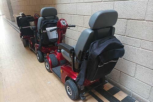 Electric wheelchairs.