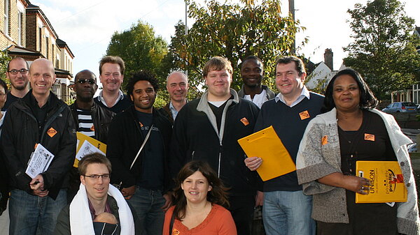 A group of Lib Dem volunteers