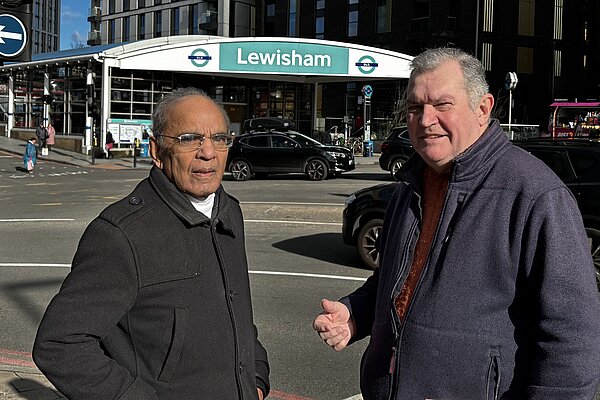 Peter Ramrayka and Chris Maines at Lewisham Station