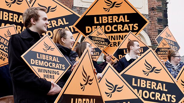 Lib Dems at a campaign rally
